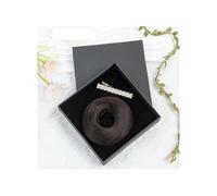 Human Hair Buns Chignon Messy Bun Hair Pieces Donut Chignon with Elastic Rubber Band Ponytail Scrunchy Hairpiece for Women Elegant or Chic Look(Natural Black)