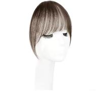 Human Hair CC Bangs Clip In Natural Black(Light Brown)