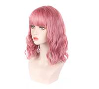 Human Hair Curly Wig for Women Pre Plucked Glueless Wigs with High Temperature Wire Full Coverage Wig Bang Style Artificial Hair Piece Ladies Cosplay Wig 120% Natural Fiber Heat Resistant Hair