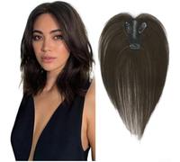 Human Hair Extension Piece 25cm Natural Black Blend(Brownish-black)