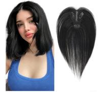 Human Hair Extension Piece 25cm Natural Black Blend(Natural Black)