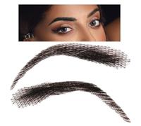 Human Hair False Eyebrows - Natural Real Hair Eyebrow Pair, Soft Lace Fake Brows | Glamorus Looks Reusable Eyebrow Wigs, Comfortable Eye Brows Extensions for Makeup Enthusiasts Theatrical Use