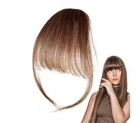 Human Hair Fringe - Clip On Bangs Piece, Natural Everyday Styling Blend, Lightweight Smooth Styling Hairpiece, Soft Natural Flow with Comfortable Attachment Hold | Secure All Day Use for Women Travell