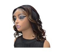 Human Hair Highlight 4x4 Lace Front Closure Wig Body Wave Pre Plucked Honey Blonde Wigs(Highlight 150 density,16 inch)
