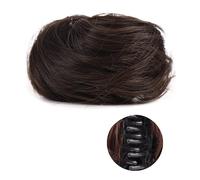 Human Hair Messy Buns 1/2 PCS Mini Claw Clip in Messy & Cat Ears Short Synthetic Curly Wavy Hair Bun Extensions Wig Accessory Updo Hairpieces for Women Girls Bun Hair Piece(FB001-4 X2)