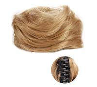 Human Hair Messy Buns 1/2 PCS Mini Claw Clip in Messy & Cat Ears Short Synthetic Curly Wavy Hair Bun Extensions Wig Accessory Updo Hairpieces for Women Girls Bun Hair Piece(FB001-103)
