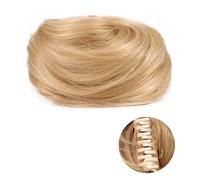 Human Hair Messy Buns 1/2 PCS Mini Claw Clip in Messy & Cat Ears Short Synthetic Curly Wavy Hair Bun Extensions Wig Accessory Updo Hairpieces for Women Girls Bun Hair Piece(FB001-18H613 X2)