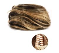 Human Hair Messy Buns 1/2 PCS Mini Claw Clip in Messy & Cat Ears Short Synthetic Curly Wavy Hair Bun Extensions Wig Accessory Updo Hairpieces for Women Girls Bun Hair Piece(FB001-106)
