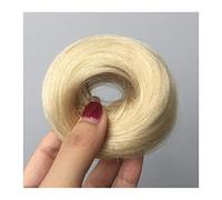 Human Hair Messy Buns 1/2PCS Band Ponytail Scrunchy Hairpiece for Women Human Hair Buns Chignon Messy Bun Hair Pieces Donut Chignon with Elastic Rubber Bun Hair Piece (Size : 2 Piece, Color : 613 Li