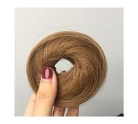 Human Hair Messy Buns 1/2PCS Band Ponytail Scrunchy Hairpiece for Women Human Hair Buns Chignon Messy Bun Hair Pieces Donut Chignon with Elastic Rubber Bun Hair Piece (Size : 1 Piece, Color : 06 Med