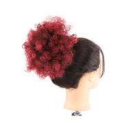 Human Hair Messy Buns Bun Synthetic Hair Pieces Bun Extensions for Black Women Synthetic Afro Puff Drawstring Ponytail Extension Short Afro Kinky Curly Hair Bun Hair Piece (Color : FB12-1BT-2-99)