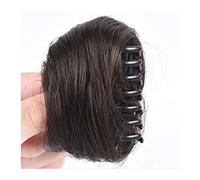 Human Hair Messy Buns Claw Clip in Hair Bun Synthetic Messy Bun Hair Piece Wavy Curly Chignon Extensions Tousled Updo Hair Buns Claw Clip Ponytail Hairpieces For Women Bun Hair Piece(Black Brown)
