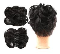 Human Hair Messy Buns Curly Wavy Short Synthetic Scrunchies Clip in Claw Hair Bun Hair Extension Messy Bun Hair Piece Tousled Updo Claw Clip in Hairpiece For Women Bun Hair Piece ( Color : AM10-4 )
