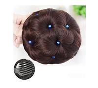Human Hair Messy Buns Hair Chignon Pony Tail Bun Artificial Synthetic Tress Claw In Ponytail Hair Extension Women's Hairpiece Ponytails Curly Scrunchy Chignon Bun Hair Piece(ZZ618-2-33-L)