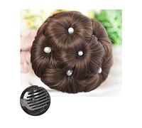 Human Hair Messy Buns Hair Chignon Pony Tail Bun Artificial Synthetic Tress Claw In Ponytail Hair Extension Women's Hairpiece Ponytails Curly Scrunchy Chignon Bun Hair Piece(ZZ618-2-30-B)