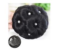 Human Hair Messy Buns Hair Chignon Pony Tail Bun Artificial Synthetic Tress Claw In Ponytail Hair Extension Women's Hairpiece Ponytails Curly Scrunchy Chignon Bun Hair Piece(ZZ618-2-B)