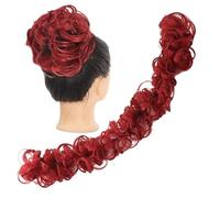 Human Hair Messy Buns Messy Bun Hair Piece Extensions Tousled Updo Fluffy Hair Ponytail DIY Wrap Around Bun Hair Scrunchie Wavy Donut Chignons for Women Kids Bun Hair Piece(M333-101)