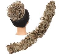 Human Hair Messy Buns Messy Bun Hair Piece Extensions Tousled Updo Fluffy Hair Ponytail DIY Wrap Around Bun Hair Scrunchie Wavy Donut Chignons for Women Kids Bun Hair Piece(M333-108)