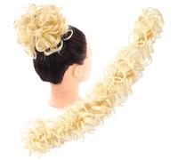 Human Hair Messy Buns Messy Bun Hair Piece Extensions Tousled Updo Fluffy Hair Ponytail DIY Wrap Around Bun Hair Scrunchie Wavy Donut Chignons for Women Kids Bun Hair Piece(M333-102)