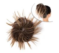 Human Hair Messy Buns Messy Bun Hair Piece Hair Extension with Elastic Rubber Band Synthetic Tousled Updo Wavy Bun Chignons Hairpiece Ponytail Extensions for Women Bun Hair Piece(T1B/30)