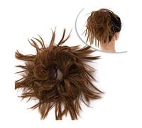 Human Hair Messy Buns Messy Bun Hair Piece Hair Extension with Elastic Rubber Band Synthetic Tousled Updo Wavy Bun Chignons Hairpiece Ponytail Extensions for Women Bun Hair Piece(T1B/Burgundy)