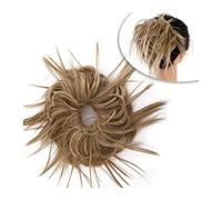 Human Hair Messy Buns Messy Bun Hair Piece Hair Extension with Elastic Rubber Band Synthetic Tousled Updo Wavy Bun Chignons Hairpiece Ponytail Extensions for Women Bun Hair Piece(T1B/33/27)
