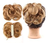 Human Hair Messy Buns Messy Bun Hair Piece Tousled Updo Claw Clip in Hairpiece For Women Curly Wavy Short Synthetic Scrunchies Clip in Claw Hair Bun Hair Extension Bun Hair Piece(AM10-103)