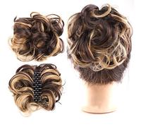 Human Hair Messy Buns Messy Bun Hair Piece Tousled Updo Claw Clip in Hairpiece For Women Curly Wavy Short Synthetic Scrunchies Clip in Claw Hair Bun Hair Extension Bun Hair Piece(AM10-105)