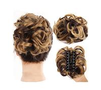 Human Hair Messy Buns Messy Bun Hair Piece Tousled Updo Hairpiece Wavy Curly Scrunchies Clip in Claw Hair Bun Synthetic Claw Clip Chignon Hair Extensions for Women Bun Hair Piece(AM10-106)