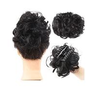 Human Hair Messy Buns Messy Bun Hair Piece Tousled Updo Hairpiece Wavy Curly Scrunchies Clip in Claw Hair Bun Synthetic Claw Clip Chignon Hair Extensions for Women Bun Hair Piece(AM10-2)