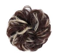 Human Hair Messy Buns Messy Bun Hair Pieces Extensions, Curly Wave Synthetic Chignon Hairpiece with Rubber Band, Donut Hair Bun Scrunchie for Women Girls Bun Hair Piece(106)
