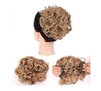 Human Hair Messy Buns Messy Curly Hair Bun Extensions Updo Hairpiece Chignons Easy Stretch Hair Combs Clip in Ponytail Extensions for Women Bun Hair Piece(Q8-27)