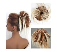 Human Hair Messy Buns Messy Hair Bun Hairpiece Tousled for Women Hair, Extension Ponytail Scrunchies with Elastic Rubber,Band Synthetic Ponytail Hairpiece Bun Hair Piece(Color:30H613#)