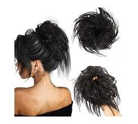Human Hair Messy Buns Messy Hair Bun Hairpiece Tousled for Women Hair， Extension Ponytail Scrunchies with Elastic Rubber，Band Synthetic Ponytail Hairpiece Bun Hair Piece(Color:1B#)