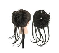 Human Hair Messy Buns Messy Hair Bun Piece Updo Long Scrunchies Wrap Ponytail Extension Wavy Hairpieces Chignon Headband Bun Hair Piece(Color:Chocolate Brown)