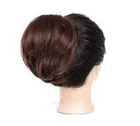 Human Hair Messy Buns Messy Hair Bun Ponytail Extension, Straight Synthetic Hairpiece Short Ponytail Bun Extensions Hair Accessories Elastic Scrunchie for Women Bun Hair Piece(WF-53)