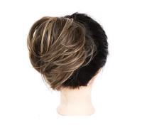 Human Hair Messy Buns Messy Hair Bun Ponytail Extension, Straight Synthetic Hairpiece Short Ponytail Bun Extensions Hair Accessories Elastic Scrunchie for Women Bun Hair Piece(WF-46)