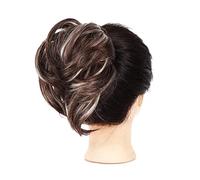 Human Hair Messy Buns Messy Hair Bun Ponytail Extension, Straight Synthetic Hairpiece Short Ponytail Bun Extensions Hair Accessories Elastic Scrunchie for Women Bun Hair Piece(WF-43)