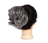 Human Hair Messy Buns Messy Hair Bun Ponytail Extension, Straight Synthetic Hairpiece Short Ponytail Bun Extensions Hair Accessories Elastic Scrunchie for Women Bun Hair Piece(F6-213)