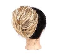 Human Hair Messy Buns Messy Hair Bun Ponytail Extension, Straight Synthetic Hairpiece Short Ponytail Bun Extensions Hair Accessories Elastic Scrunchie for Women Bun Hair Piece(F6-212)