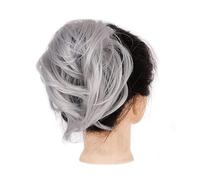 Human Hair Messy Buns Messy Hair Bun Ponytail Extension, Straight Synthetic Hairpiece Short Ponytail Bun Extensions Hair Accessories Elastic Scrunchie for Women Bun Hair Piece(F6-210)