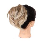 Human Hair Messy Buns Messy Hair Bun Ponytail Extension, Straight Synthetic Hairpiece Short Ponytail Bun Extensions Hair Accessories Elastic Scrunchie for Women Bun Hair Piece(F6-208)