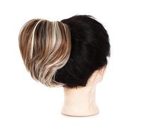 Human Hair Messy Buns Messy Hair Bun Ponytail Extension, Straight Synthetic Hairpiece Short Ponytail Bun Extensions Hair Accessories Elastic Scrunchie for Women Bun Hair Piece(F6-216)