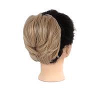 Human Hair Messy Buns Ponytail Extension Elastic Band Hair Bun Scrunchy for Women Girls Messy Bun Hair Piece Fake Bun Scrunchies Synthetic Short Straight Donut Chignon Bun Hair Piece (Color : 22H613