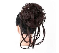 Human Hair Messy Buns Scrunchies with Elastic Hair Band for Women Messy Bun Hair Piece, Synthetic Long Tousled Hair Bun Extensions Wavy Hair，Ponytail Hairpieces Hair Bun Hair Piece(Color:2-33#)