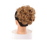 Human Hair Messy Buns Short Messy Curly Dish Hair Bun Extension Synthetic Updo Hairpieces Hair Combs Clip in Ponytail Scrunchie Chignon Tray Ponytail Hair Piece for Women Bun Hair Piece(T1B/33/27)