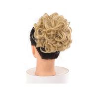 Human Hair Messy Buns Short Messy Curly Dish Hair Bun Extension Synthetic Updo Hairpieces Hair Combs Clip in Ponytail Scrunchie Chignon Tray Ponytail Hair Piece for Women Bun Hair Piece(T1B/33)