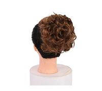 Human Hair Messy Buns Short Messy Curly Dish Hair Bun Extension Synthetic Updo Hairpieces Hair Combs Clip in Ponytail Scrunchie Chignon Tray Ponytail Hair Piece for Women Bun Hair Piece(002)
