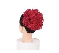 Human Hair Messy Buns Short Messy Curly Dish Hair Bun Extension Synthetic Updo Hairpieces Hair Combs Clip in Ponytail Scrunchie Chignon Tray Ponytail Hair Piece for Women Bun Hair Piece(T1B/350)
