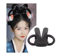 Human Hair Messy Buns Synthetic Chinese Ancient Wig Hanfu Headdress Hair Bun Elegant Retro Headwear Ancient Chinese Women Cosplay Wigs Accessories Bun Hair Piece(VM27)